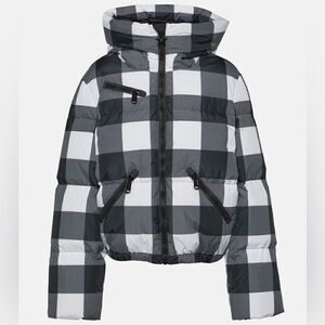 Goldbergh Cabin Checked Ski Jacket Waterproof NWT US 2 Black White Flannel Print